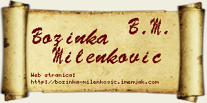 Božinka Milenković vizit kartica